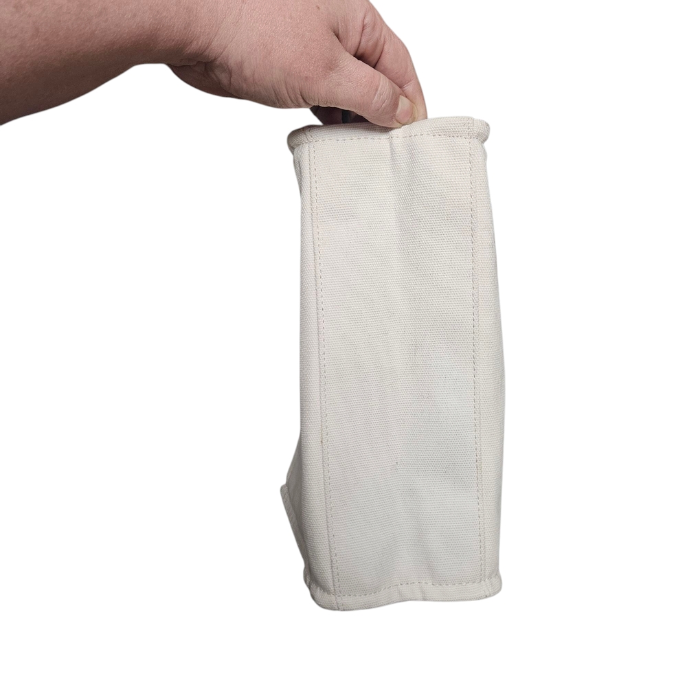 Laura Mercier Cream Canvas Tote Structured Design - Picture 6 of 6